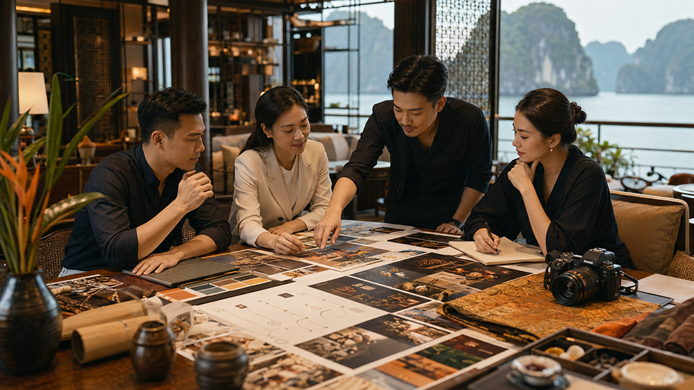 Hospitality strategy team selecting an emotional territory and signature moment for a Vietnam property