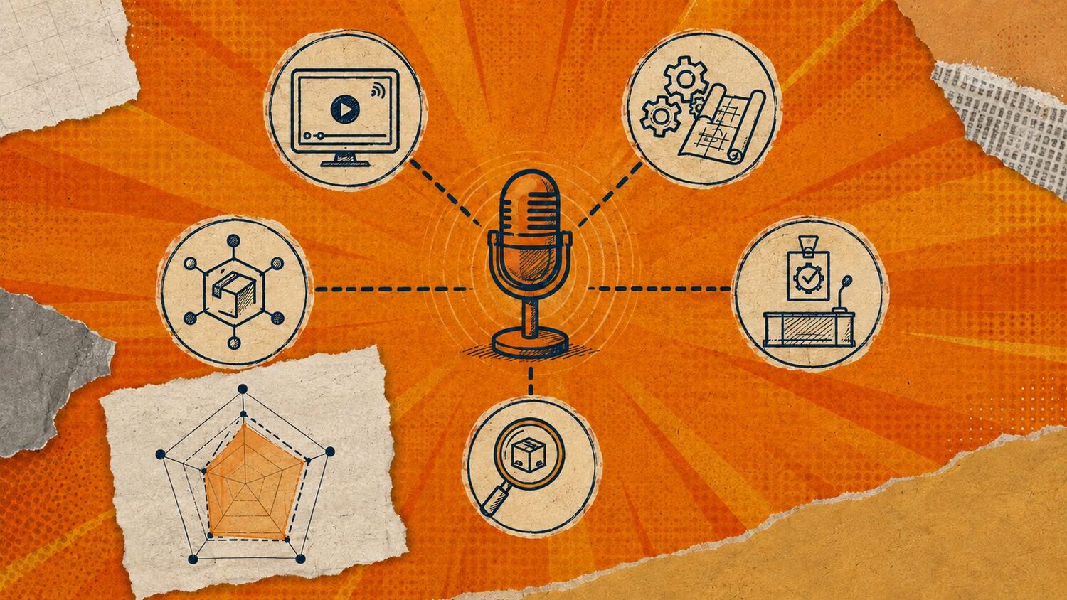 Icon map comparing a specialist streamer, expert, distributor trainer, trade-show speaker and product-review creator